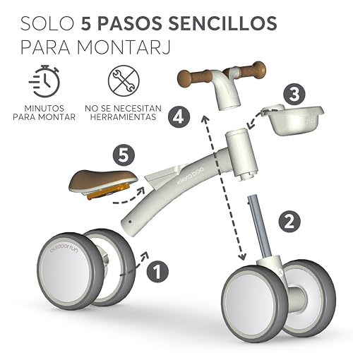 Miniatura 3 de KikkaBoo Bicicleta Sin Pedales ZIPI, Correpasillos Bebé de 1 a 3 Años, Bicicleta Equilibrio, Bici Bebé con Canasta, Ajustable, Juguete para Niños, Menta