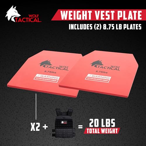 WOLF TACTICAL Weight Vest Plates - 5.75/8.75/14.5/19.75LB Pairs - WODs, Strength Training, Running, Heavy Workouts - Image 3