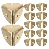 Anneome Protectores de Esquinas Metálicos 90° de Acero Inoxidable Dorado 12 Unidades Cantoneras Reforzadoras para Cajas y Muebles de Madera Protectores Decorativos Seguridad para