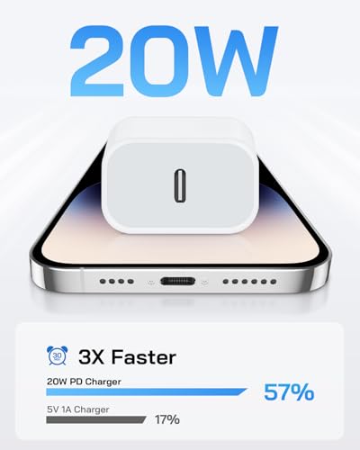 i Phone Charger Fast Charging, 4 Pack 20W Fast Charger i Phone Cube with 6 FT USB C Charger Cord, Phone 14 13 Fast Charging Compatible with iP14 13 12 11 Pro Max,14 Plus,XR,XSMAX