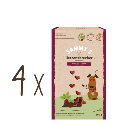 Produktbild von Sammy's Herzensbrecher Hundesnacks mit Rote Bete & Löwenzahn - 4 x 800 g