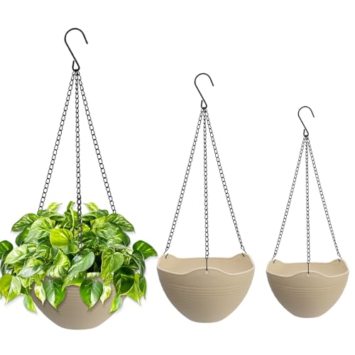 50% Off 3-Pack Hanging Planters with Self-Watering Design