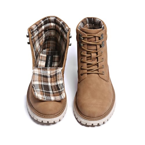Image of Mens Snow Boots Fur Lined Hiking Boots Waterproof Anti-Slip Outdoor Climbing Shoes