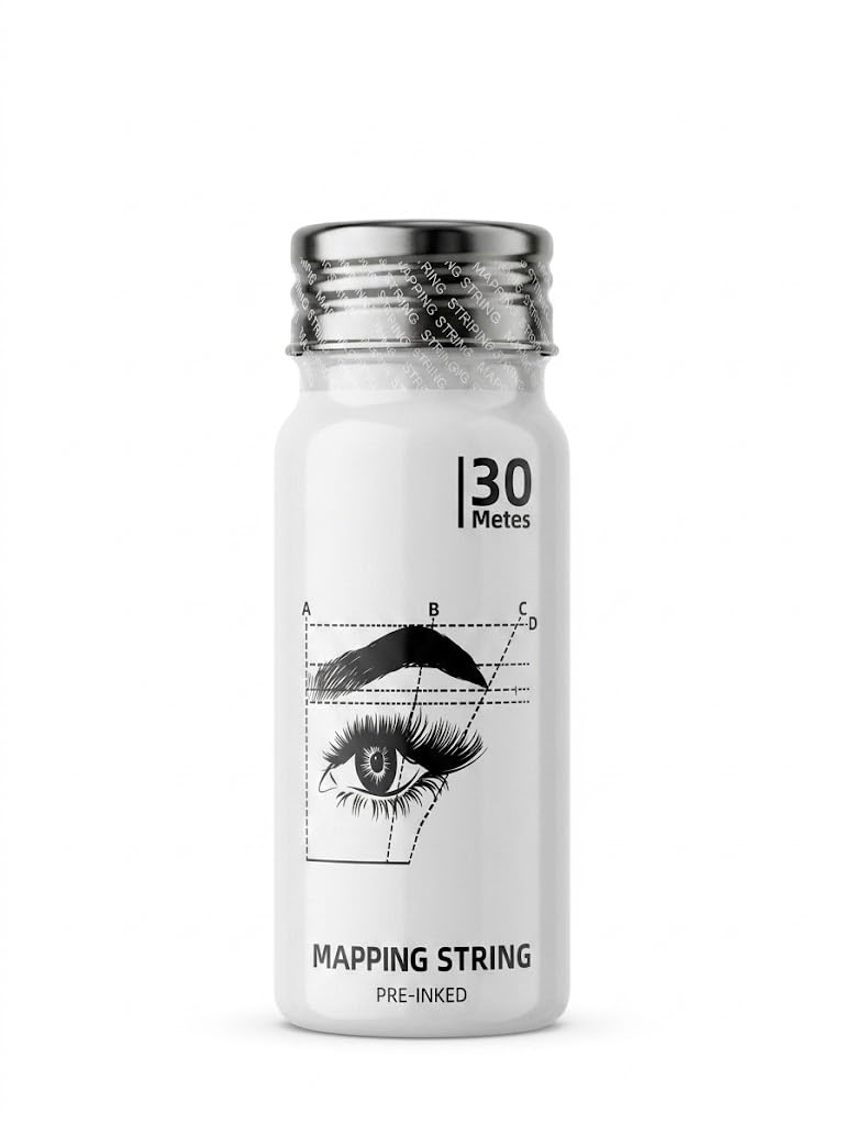 Pre-Inked White Mapping String – 30 Meters | Eyebrow White Mapping Thread for Microblading & Permanent Makeup | Precision Brow Design Tool | Smudge-Resistant Pigmented String-image-9