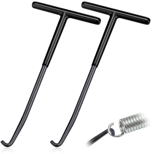Image of 2 PCS Exhaust Spring Puller Tool, Motorcycle Exhaust Spring Hook, T Shaped Handle Spring Removal Tool with Rubber Coating, Snowmobile Accessories for Motorcycle Dirt Bike (Black)