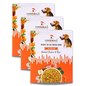 FurrMeals Wet Dog Food | Herbed Chicken and Rice | Pack of 3 x 300g | All Breed | Gluten Free | Preservative Free | Ready-to-Eat Fresh Dog Food