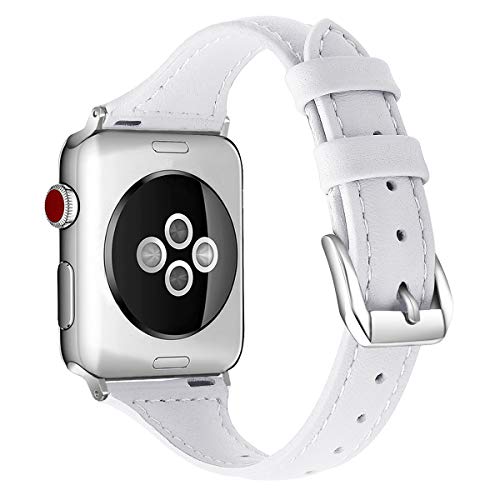 SEURE Leather Band Compatible with Apple Watch Strap 38mm 40mm 41mm 42mm 44mm 45mm,Women Men slim soft Bracelet Wristband for Series 8/7/6/5/4/3/2/1/SE - Image 3