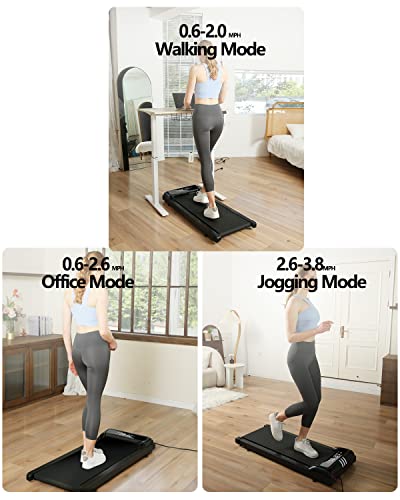 Under Desk Treadmill - 2 In 1 Walking Pad Treadmill Of Compact Space, 2.5Hp Quiet Desk Treadmill With Remote Control, Led Display, Portable Treadmill For Home Office #TOP4
