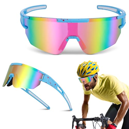 Fentar Fahrradbrille Damen Herren, Schnelle Brille UV 400 Schutz, Sportbrille Polarisiert, Radbrille mit Komfortablem Nasenpad, Radbrille Laufbrille, Sport Sonnenbrille für Skifahren Radfahren Angeln