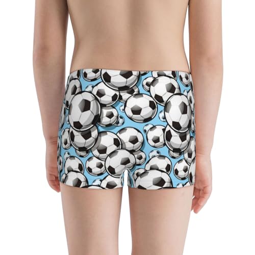 Boys' Cotton Boxer Brief Soft Underwear-Football Soccer Ball3