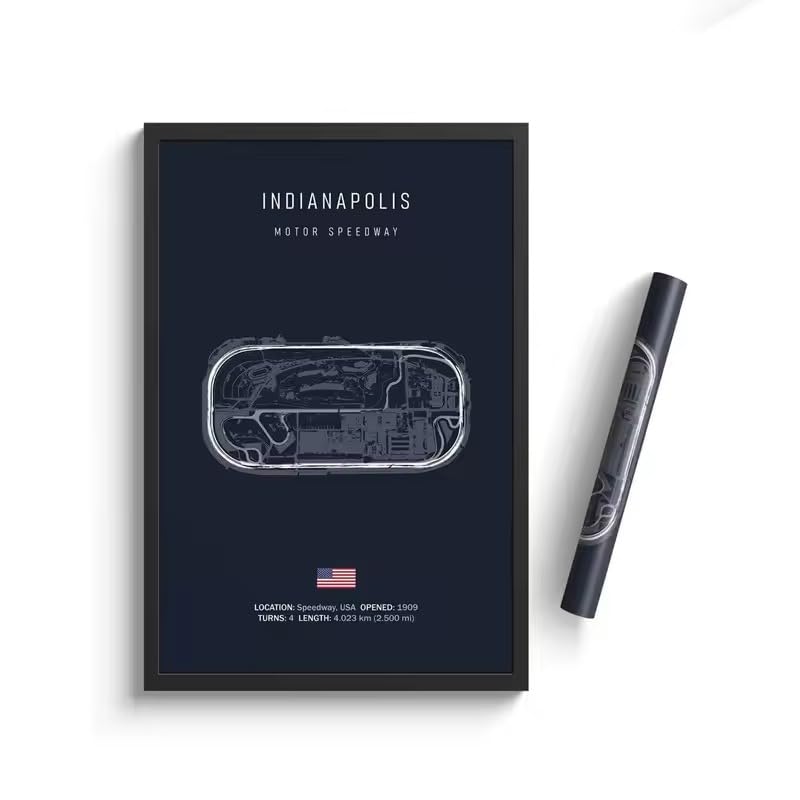 Designful F1 Circuit Track Canvas Wall Art Poster Formula 1 Motorsport Racing Wall Décor Gift Unframed