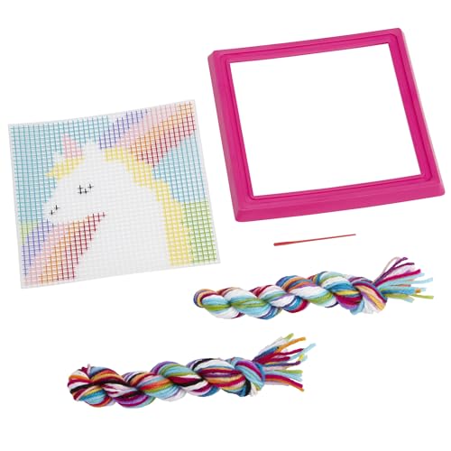 Image of Alex: Glow-in-The-Dark Needlepoint - Unicorn & Rainbow - DIY Kit, Learn to Needlepoint, All-in-1 Beginners Embroidery Kit, Includes Frame, Kids Age 7+