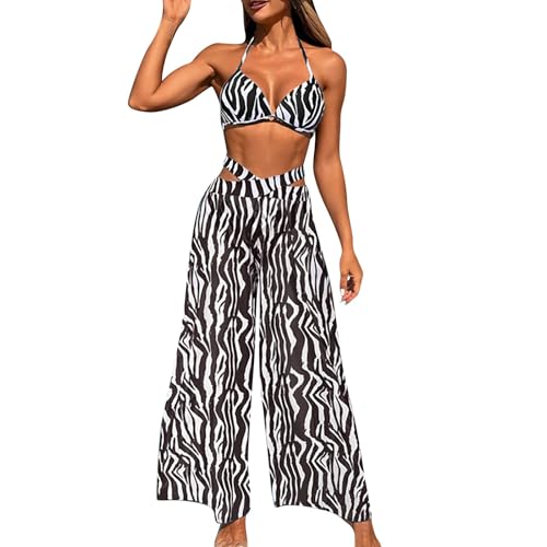3 piezas traje de baño sexy bikini mujer conjunto triángulo parte superior bikini conjunto suave traje de baño damas acolchado triángulo bikini conjunto de bikini monocolor, gris, S