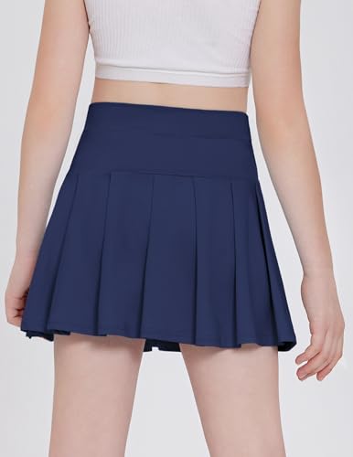 Arshiner Girl's Tennis Skirts with Shorts Athletic Pleated Skirt Workout Performance Skorts with Pockets for Kids 4-13Y4