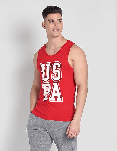 Image of U.S. Polo ASSN. Men's IYBD Brand Print Cotton Vest - Pack of 1