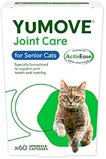 YuMOVE Senior Cat | Joint Supplement for Older, Stiff Cats, with Glucosamine, Chondroitin, Green Lipped Mussel, All Ages and Breeds | 60 Capsules
