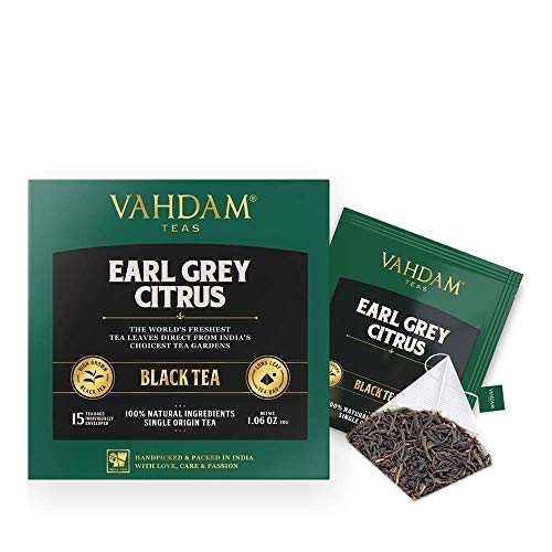 VAHDAM, Earl Grey Tea Leaves (30 Tea Bags) CITRUSY & DELICIOUS - Brew Iced Tea or Hot Tea, Black Tea - //coolthings.us