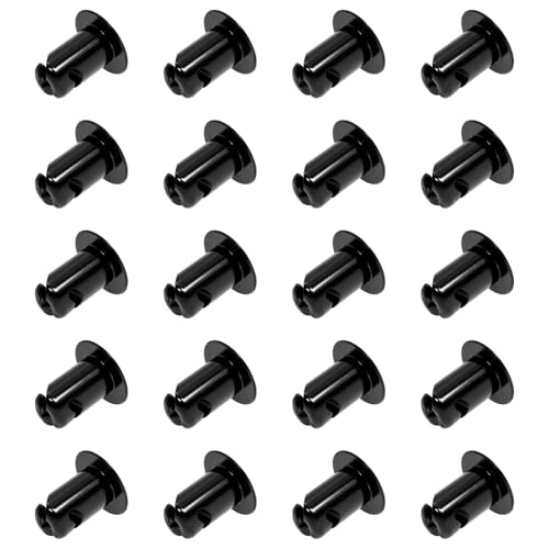 MTO-JQ 7075-Aluminum 7/16 Quarter Turn Dzus Fasteners 500 Grip Button Oval Head Fastener Black (20-Pack)