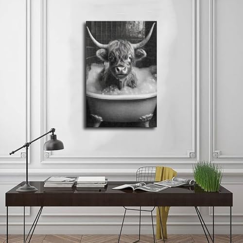 Toile vache des Highlands de qualité supérieure, affiche chic 40x61 - 3