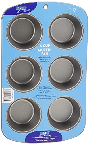 Produktfoto von PME Antihaftbeschichtete Muffinform mit 6 Löchern aus Karbonstahl