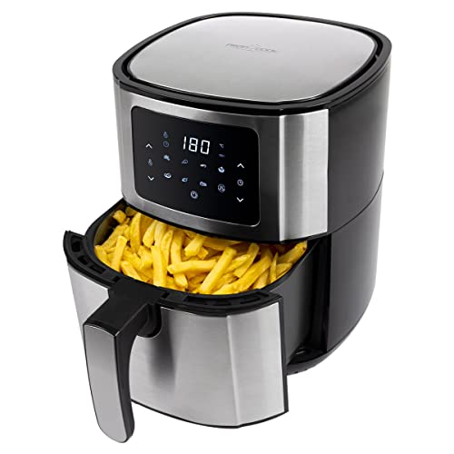 ProfiCook® Heißluftfriteuse | Friteuse | 1400 Watt | Heißluft | 5,5L | XXL Kapazität | Öl- und fettfrei | Airfryer | LED-Touchscreen | 7 Programme| Edelstahl | für Pommes, Nuggets uvm. | PC-FR 1239 H