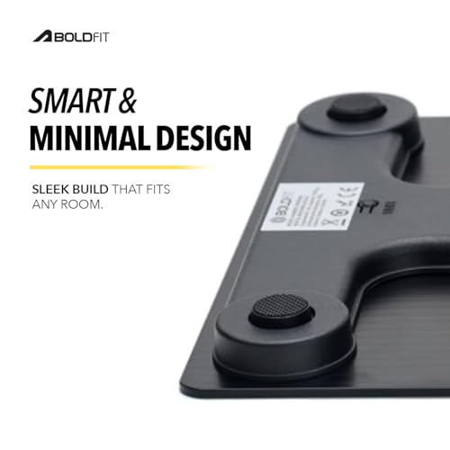 Image of Boldfit Weight Machine for Home Digital Weighing Machine for Human Body with LCD Display Max Weight Capacity 180Kgs (Batteries Not Included) - Bathroom Scale for Home