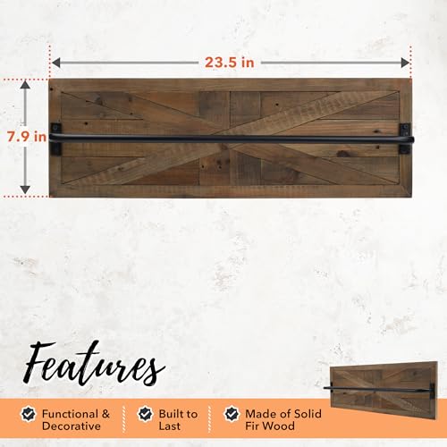 Autumn Alley TRK001WD Rustic Farmhouse Towel Rack – Stunning Barn Wood Farmhouse Bathroom Decor thumb #5