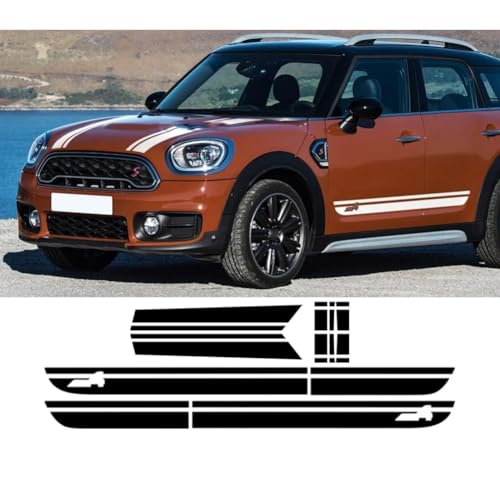 Calcomanía del capó del capó Banda del capó del Kit de carrocería del Maletero Trasero Rayas Laterales Pegatina de Falda, para Mini Countryman F60 All4 Cooper JCW Accesorios