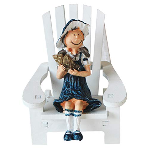 SUPVOX Figurine Chaise de Plage Miniature en Bois Décorative pour Bureau et Table, Décoration Intérieure Créative Transat Poupée Fille, Accessoire Photo...