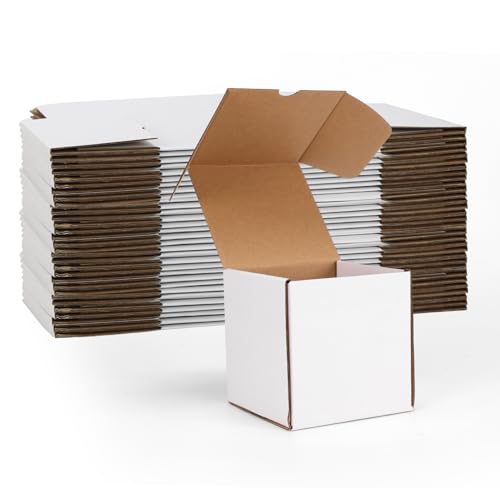 Image of ZBEIVAN 5x5x5 White Small Shipping Boxes, 30 Packs Corrugated Cardboard Mailer Boxes for Packaging Small Business Mailing Gifts Wrap Boxes with Lids