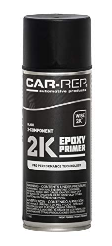 Car-Rep® 2K Epoxy Primer with Wise 2K Technology, Suitable for All Kinds of Metals, Carbon Fiber Substrates, Most Automotive Plastics, Black, 11oz Aerosol Can