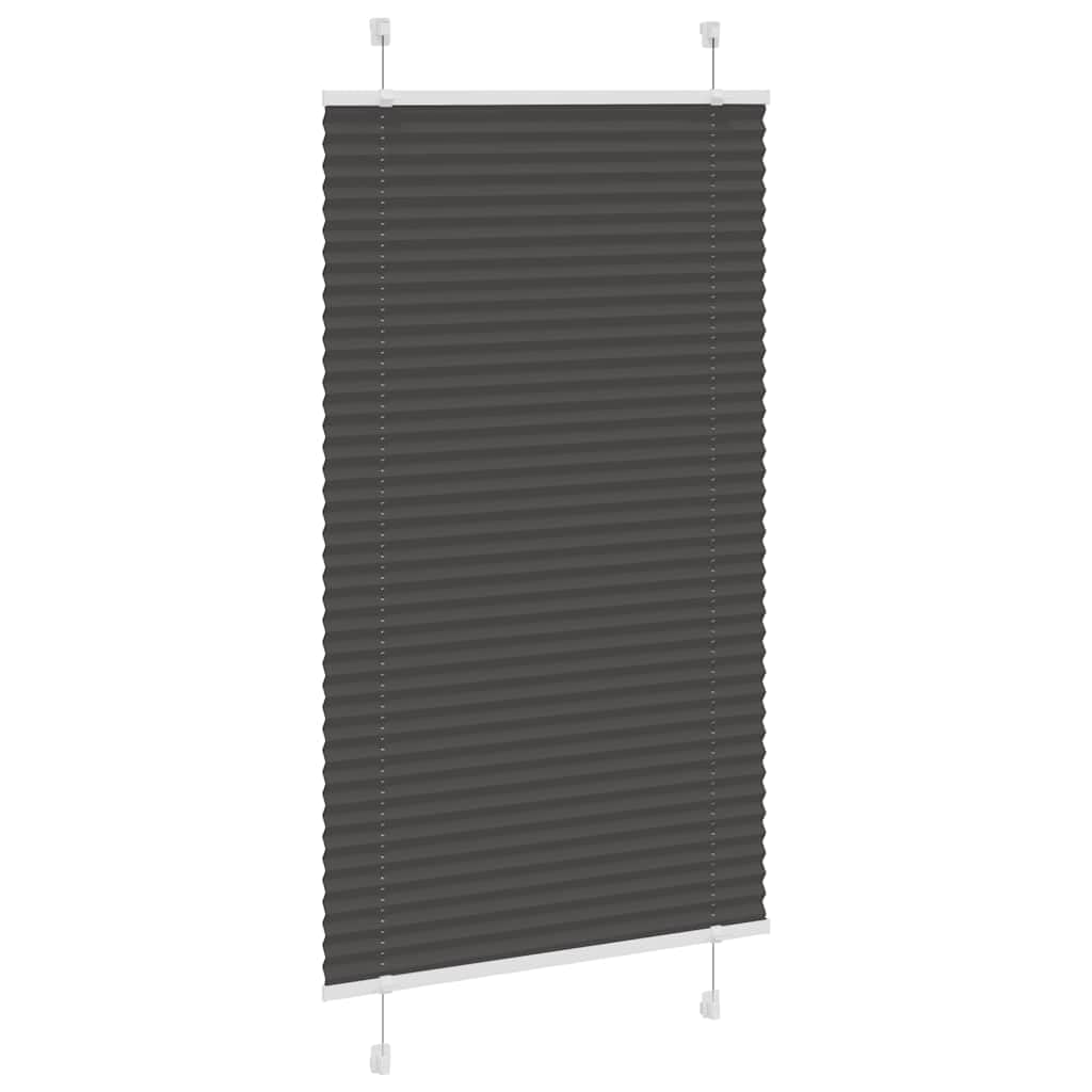 Tenda plissettata nera, 75 x 150 cm, larghezza tessuto 74,4 cm, poliestere, tenda avvolgibile per finestre, protezione solare, per interni, facile da montare