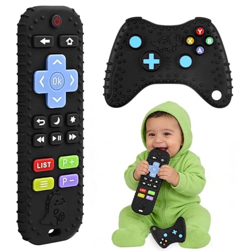 LAIVIYA Mordedor Bebe, 2 Piezas Juguetes De Silicona Para La Dentición, Mando Juguete Bebe Sin Bpa, Para Bebés 0 18 Meses, Ideales Para La Dentición Y Masticación
