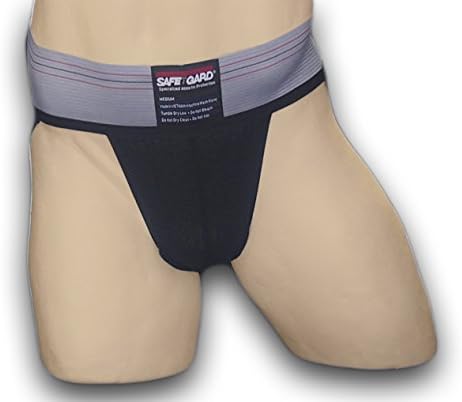 SafeTGard Adult Athletic Supporter Without Pocket (Black/Gray, XXL)