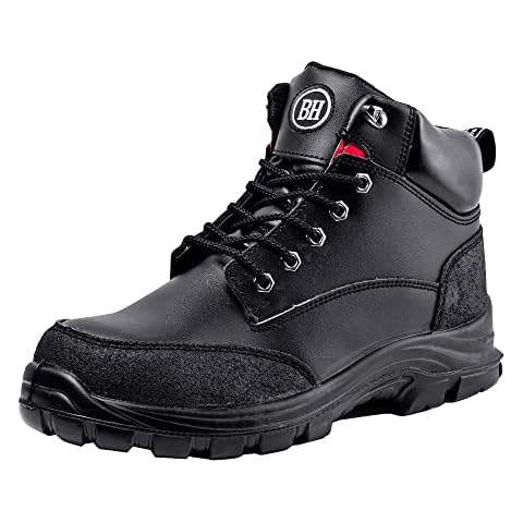 Black Hammer Mens Safety Boots Steel Toe Cap S3 SRC Work Shoes Ankle Leather 7700 (10 UK) Black Cover