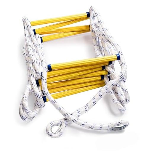 Aoneky Fire Escape Rope Ladder - Flame Resistant Emergency Fire Safety Evacuation Ladder with Hook Carabins for Kids and Adults, 2-3 Story Fire Rescue Ladder (16 Ft)