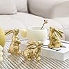 Resin gold bunny decor rabbit figurines small easter bunny figurine set of 3 easter rabbit statues for spring tabletop decor  urban country home decor