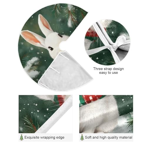 Jupe de sapin de Noël lapin 122 cm pour décor rustique - 3