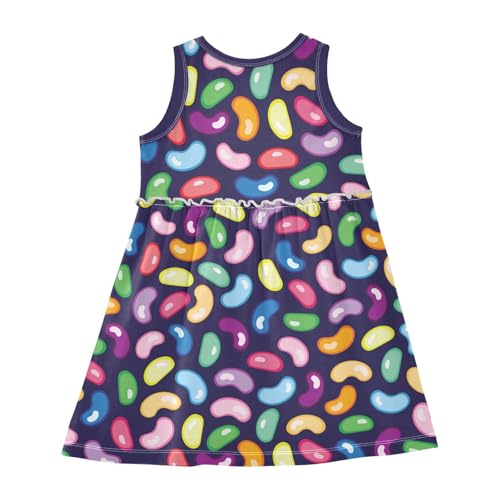ZZKKO Cute Jelly Bean Candy Girls Dresses Casual Toddler Summer Dresses Outfits for Little Kids 2T-8Y2