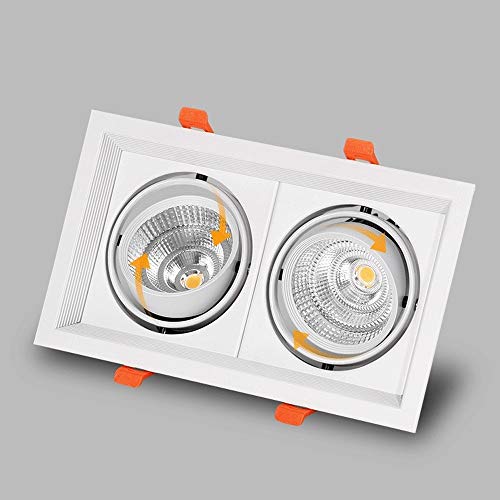 Plafonnier encastré double spot alu de qualité supérieure pour centre commercial