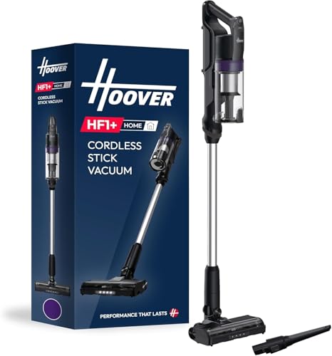 Hoover HF1 Plus Akku-Staubsauger mit Anti-Haarverwicklung, Parkfunktion & LED-Licht, Staubsauger kabellos mit HEPA 6-Filter, ideal für Allergiker, 45min Laufzeit auf Teppich & Hartböden
