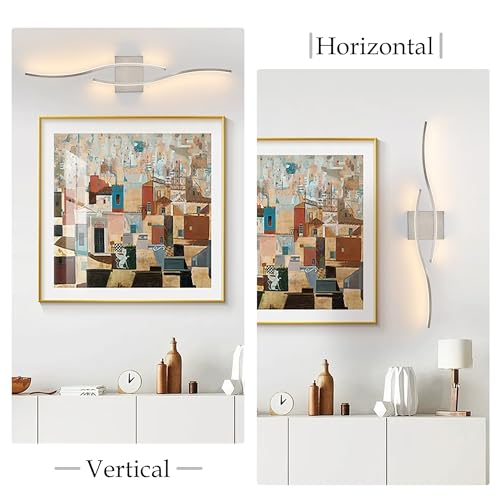 Image of KARTOOSH Hardwired Brushed Nickel Vanity Lights for Bathroom