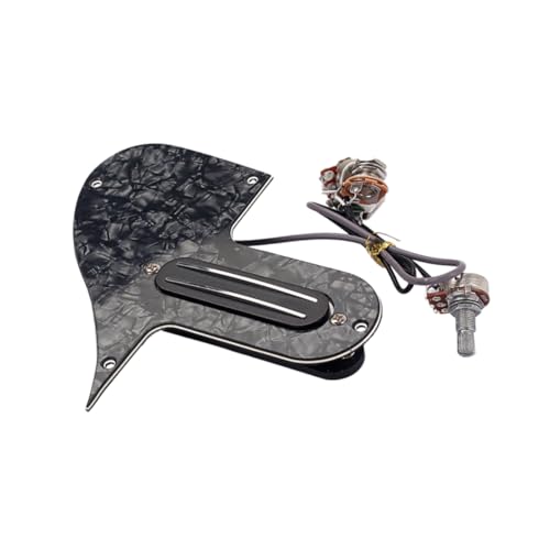 HEMOTON Mandolin Pickguard Plate Loaded A500k B500k Pot 6.3mm Jack Volume and Tone Knobs