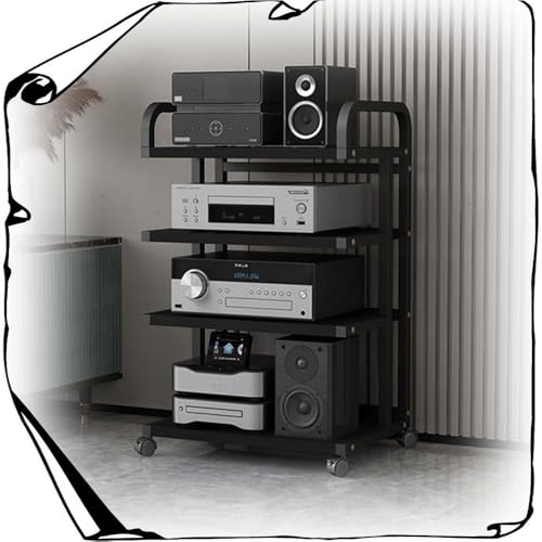 Étagère stéréo noire de 85 cm pour créer un studio de musique à la maison