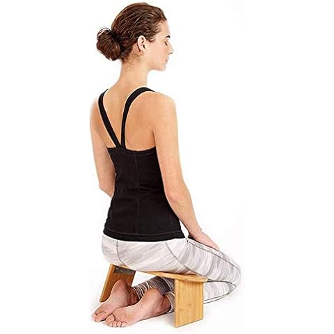 Folding Meditation Bench with Angled Legs,Portable Modern Folding Meditation Bench with Locking Hinges - Perfect Kneeling Stool Ergonomic Bamboo Yoga Bench Cover