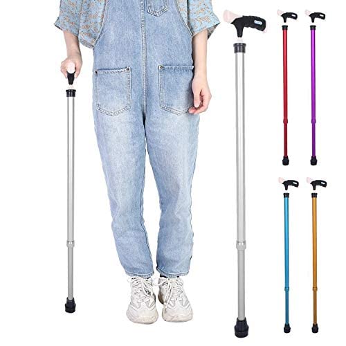 Muletas de adultos, Bastón for Caminar Altura Ajustable 10 Engranajes Aleación de Aluminio Antideslizante Multicolor(Blue)