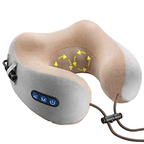 Pyramid Acupression Travel Neck Pillow Electric Neck Massager Memory Foam Pellow for Cervical Pain Relief with 3 Massage Mode/Rechargeable,Wireless Neack Pellow for Air Travel,Car,Home,Office,Gift