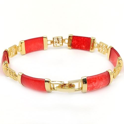 Bracelet en jade rouge porte-bonheur et symbole chinois pour elle