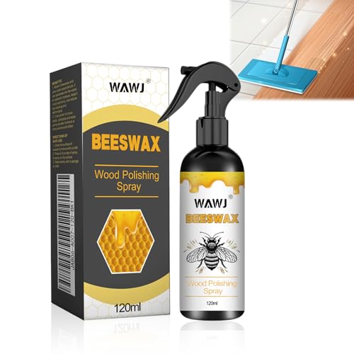 WAWJ® Bienenwachs Möbelpolitur, Natürliches Mikromolekularisiertes Bienenwachsspray, Natürliche Holzöl farblos für Möbelpflege & Holzschutz, 120ML