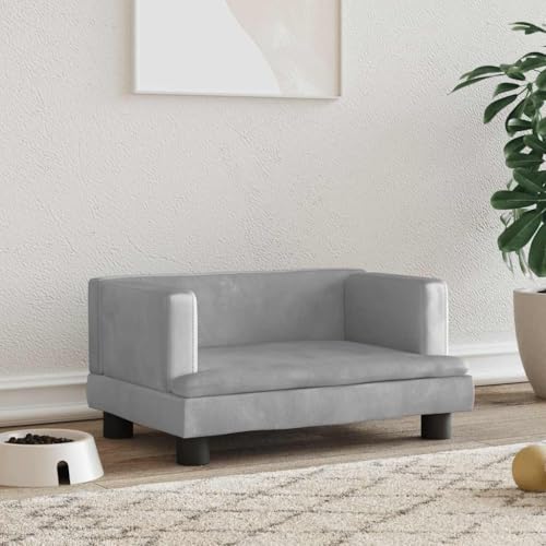 Lit pour chien velours premium gris mousse mémoire de forme